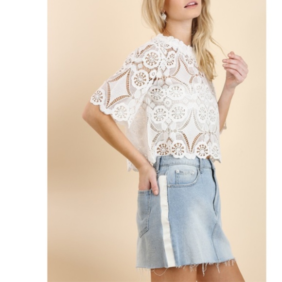 Umgee Tops - Lace Crop Top Umgee Tops - Lace Crop Top
